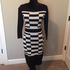 Black & White Midi Dress